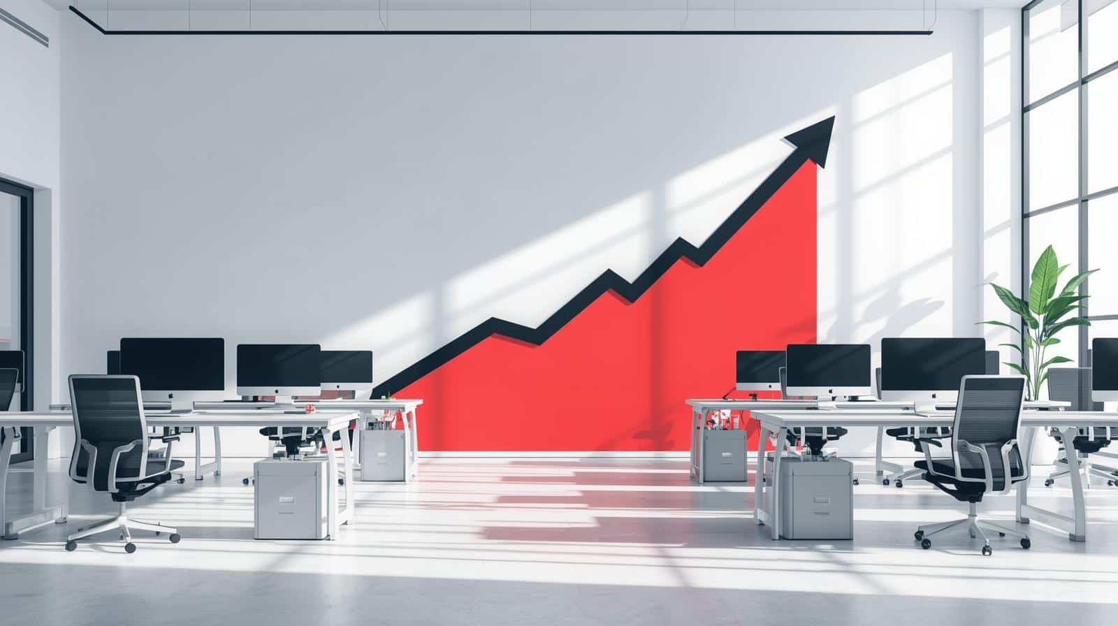 parc informatique PME avec postes de travail professionnels